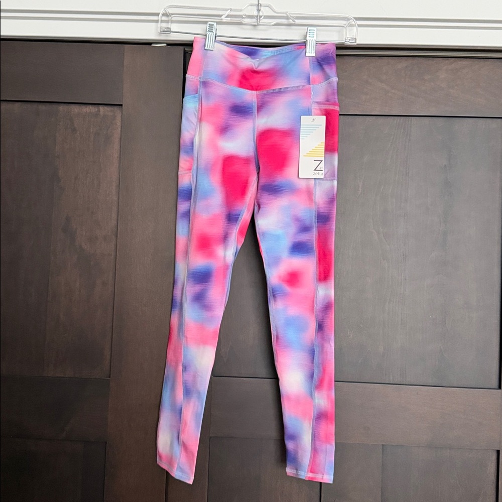 Z by Zella Girl Daily High Waisted Leggings Pocket Pink Flash Medium 8/10